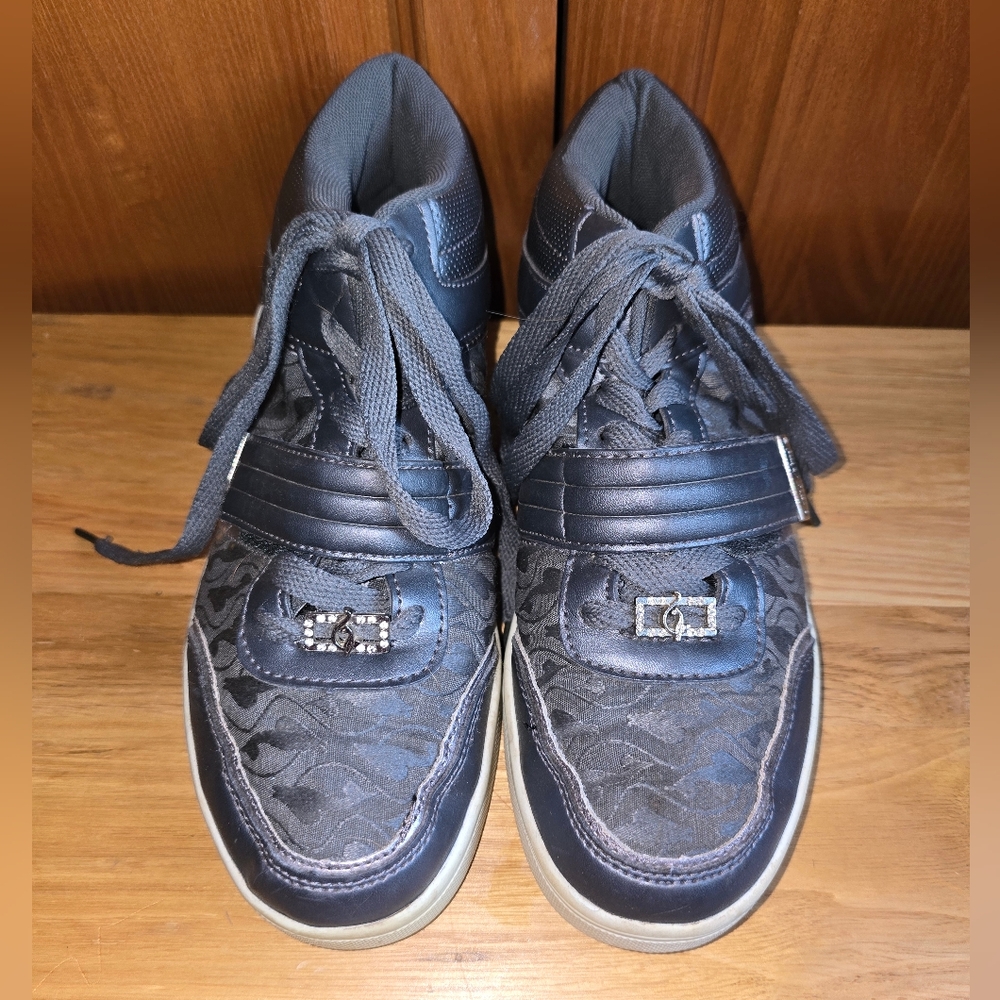 Baby Phat Womens Hightops, Gray Lace Up W/Buckle Sz 8*